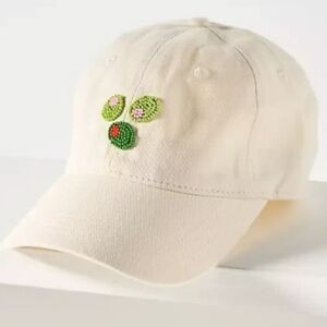 Anthropologie Frasier Sterling Beaded Olive Baseball Hat, NWT
